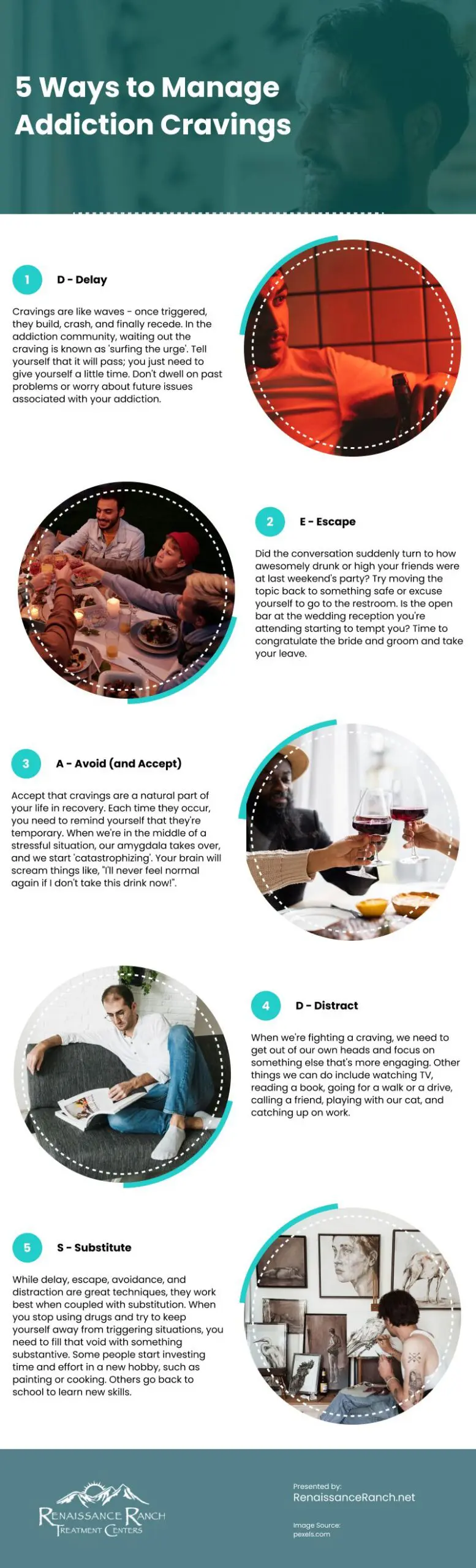 5 Ways to Manage Addiction Cravings Infographic 5 Ways to Manage Addiction Cravings Infographic