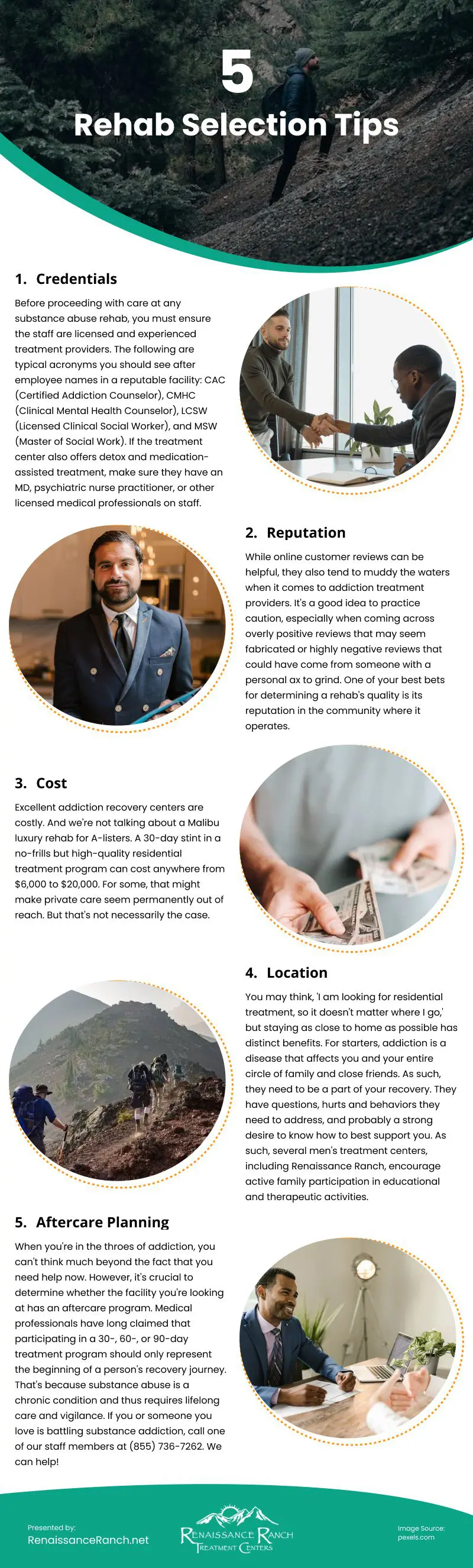 5 Rehab Selection Tips Infographic
