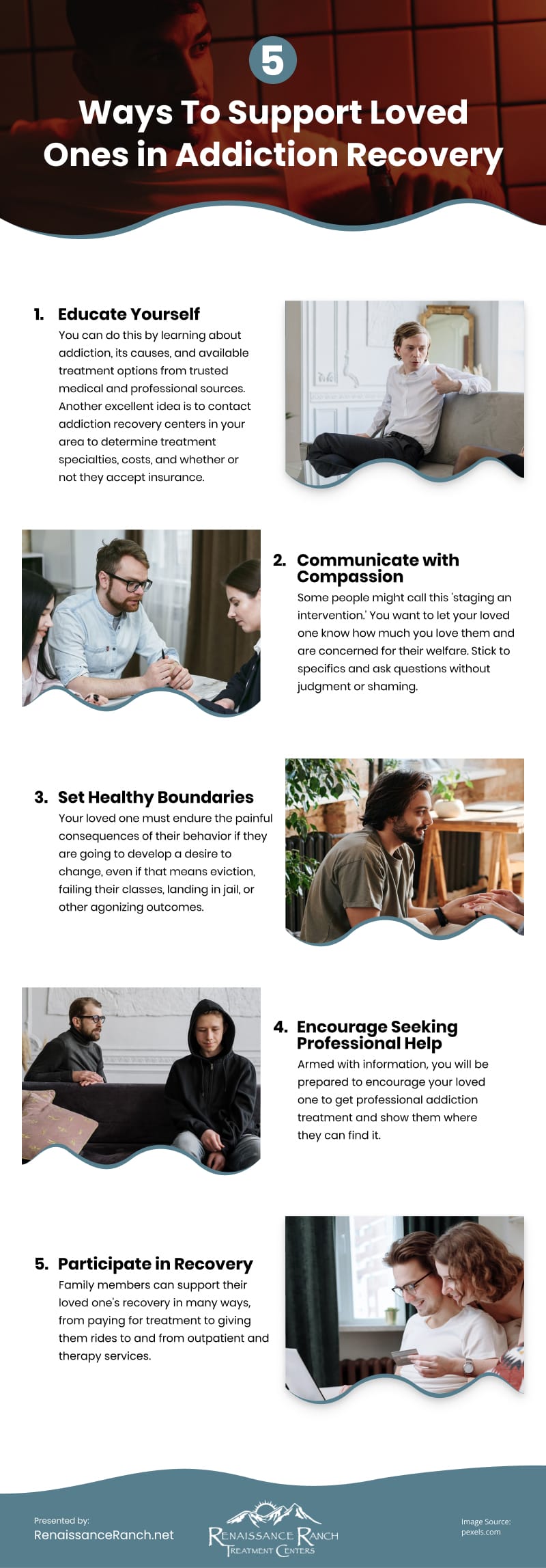 5 Ways To Support Loved Ones in Addiction Recovery Infographic